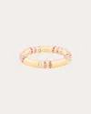 Campbell + Charlotte Women's Crew 14k Gold Pink Sapphire And Diamond Stacking Band Ring In Pink
