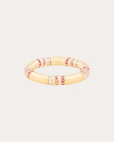 Campbell + Charlotte Women's Crew 14k Gold Pink Sapphire And Diamond Stacking Band Ring