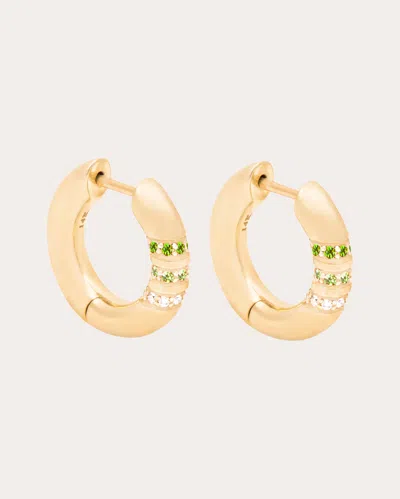 Campbell + Charlotte Women's Crew 14k Gold Tsavorite And Diamond Hoop Earrings