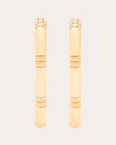 Campbell + Charlotte Women's Crew Large 14k Gold Diamond Oval Hoop Earrings