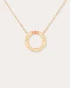 Campbell + Charlotte Women's Crew Small 14k Gold Pink Sapphire Circle Pendant Necklace In Pink