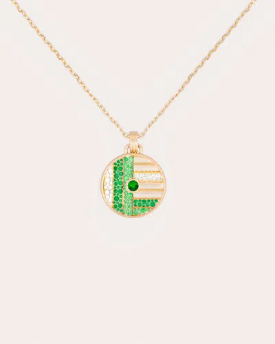 Campbell + Charlotte Women's Diamond & Tsavorite Found Large Disc Necklace In Green