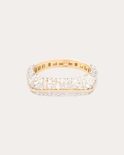 Campbell + Charlotte Women's Diamond Found Rib Curve Band Ring In Gold