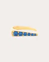 Campbell + Charlotte Women's Edge 14k Gold Sapphire Tapered Stacking Ring In Blue