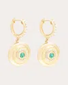Campbell + Charlotte Women's Evolve 14k Gold Emerald Charm Hoop Earrings In Green