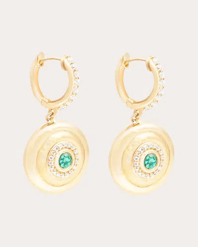 Campbell + Charlotte Women's Evolve 14k Gold Emerald Charm Hoop Earrings In Green