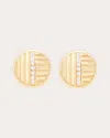 Campbell + Charlotte Women's Found 14k Gold Diamond Ribbed Stud Earrings In Gold