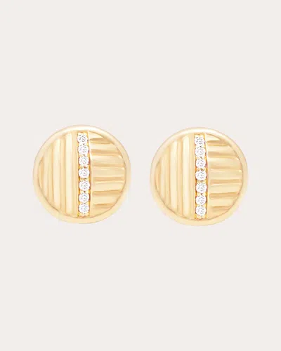 Campbell + Charlotte Women's Found 14k Gold Diamond Ribbed Stud Earrings