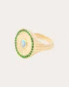 Campbell + Charlotte Women's Found 14k Gold Opal And Tsavorite Ribbed Ring