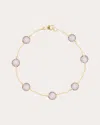 Campbell + Charlotte Women's Found 14k Gold Sapphire And Agate Cabochon Station Bracelet In Blue