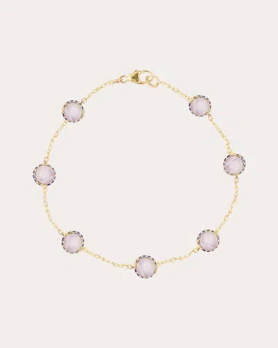 Campbell + Charlotte Women's Found 14k Gold Sapphire And Agate Cabochon Station Bracelet In Blue