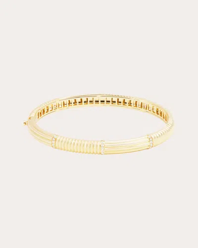 Campbell + Charlotte Women's Found 14k Ribbed Gold Diamond Bracelet 14k Gold