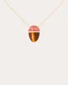 Campbell + Charlotte Women's Found Cap 14k Gold Tiger's Eye And Ruby Pendant Necklace