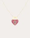 Campbell + Charlotte Women's Juju 14k Gold Ruby And Diamond Heart Locket Pendant Necklace In Red