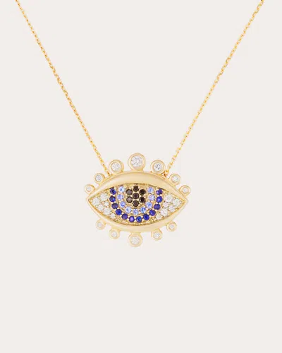 Campbell + Charlotte Women's Juju 14k Gold Sapphire And Diamond Evil Eye Pendant Necklace In Blue