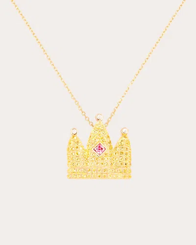Campbell + Charlotte Women's Juju Crown 14k Gold Multi-stone Pendant Necklace