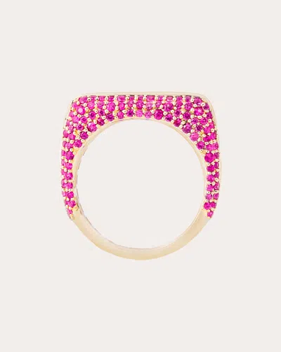 Campbell + Charlotte Women's Pink Sapphire Found Rib Curve Band Ring