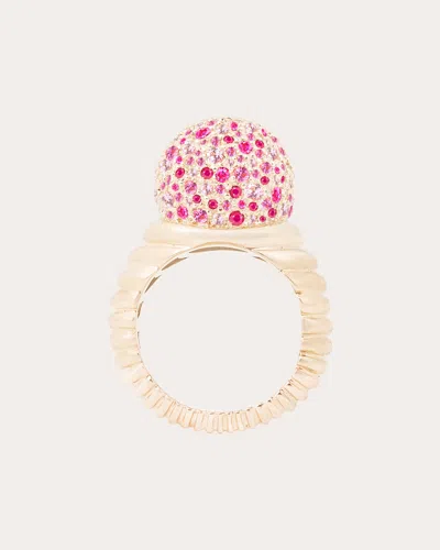 Campbell + Charlotte Women's Revel 14k Gold Sapphire Bobble Ring In Pink