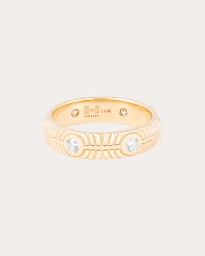 Campbell + Charlotte Women's Revel 14k Ribbed Gold Diamond Stackable Ring 14k Gold