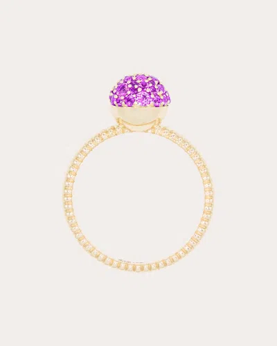 Campbell + Charlotte Women's Rhodolite Garnet Revel Small Bobble Ring In Purple