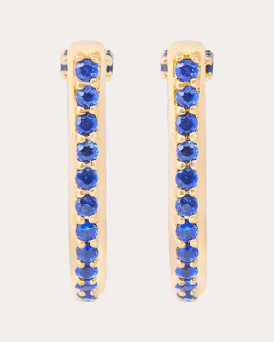 Campbell + Charlotte Women's Sapphire Found Curve Hoop Earrings In Blue