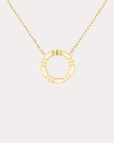 Campbell + Charlotte Women's Small Crew 14k Gold Tsavorite Pendant Necklace