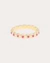 Campbell + Charlotte Women's Small Evolve 14k Gold Sapphire Ring In Pink