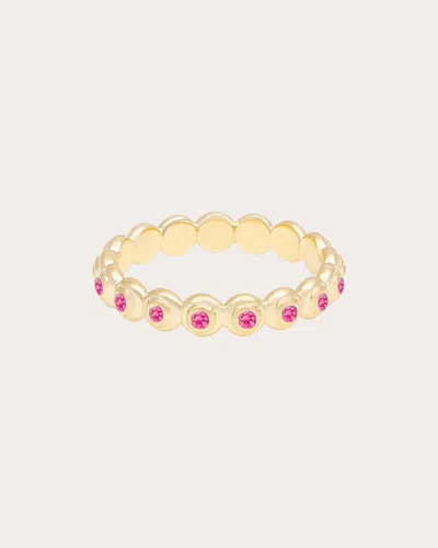 Campbell + Charlotte Women's Small Evolve 14k Gold Sapphire Ring In Pink