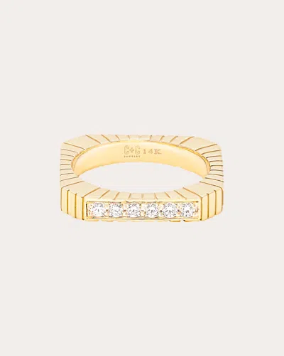 Campbell + Charlotte Women's Spark 14k Etched Gold Diamond Stackable Ring 14k Gold