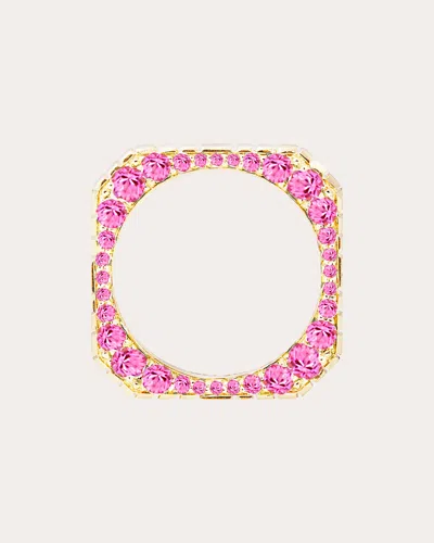Campbell + Charlotte Women's Spark 14k Etched Gold Sapphire Ring In Pink
