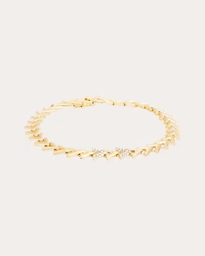 Campbell + Charlotte Women's Spark 14k Gold Diamond Chevron Link Bracelet