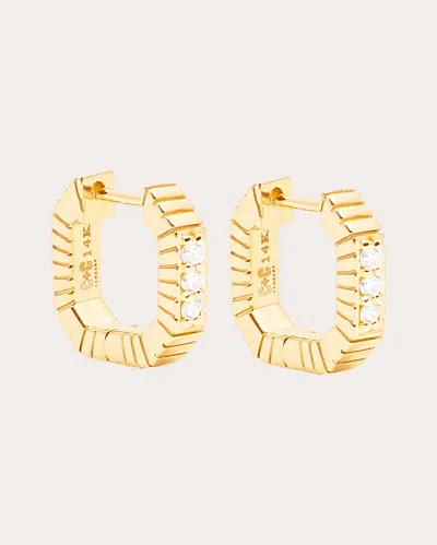 Campbell + Charlotte Women's Spark 14k Gold Diamond Octagon Hoop Earrings