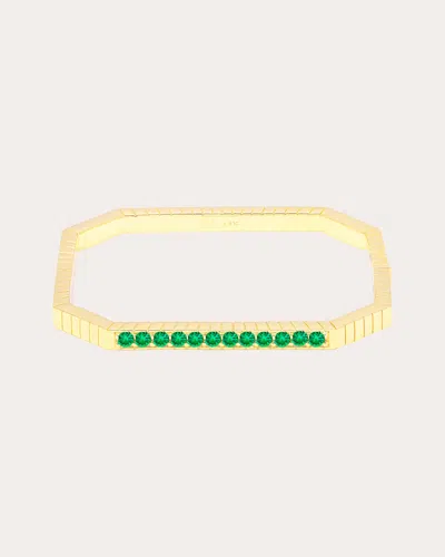 Campbell + Charlotte Women's Spark 14k Gold Emerald Octagon Bangle