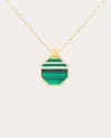 Campbell + Charlotte Women's Spark 14k Gold Malachite And Diamond Octagon Pendant Necklace In Green