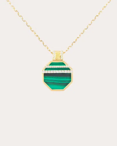 Campbell + Charlotte Women's Spark 14k Gold Malachite And Diamond Octagon Pendant Necklace In Green
