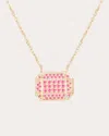 Campbell + Charlotte Women's Spark 14k Gold Sapphire Pendant Necklace In Pink