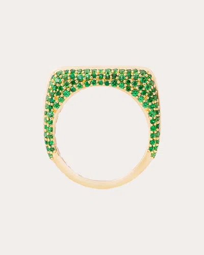 Campbell + Charlotte Women's Tsavorite Found Rib Curve Band Ring In Green