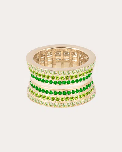 Campbell + Charlotte Women's Tsavorite Revel Dimensional Cigar Band Ring In Green