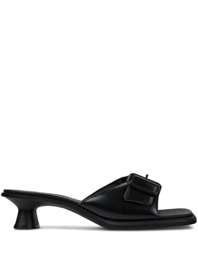 Camper Dina Kitten-heel Mules In Black