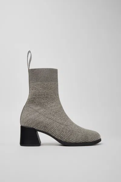 Camper 65mm Kora Knitted Ankle Boots In Gray