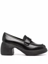 Camper Thelma Chunky Leather Loafers In Black