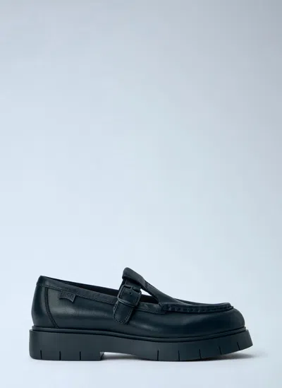 Camper Alaro Leather Moccasins In Black