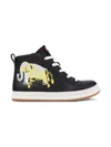 Camper Animal-print Lace-up Sneakers In Black