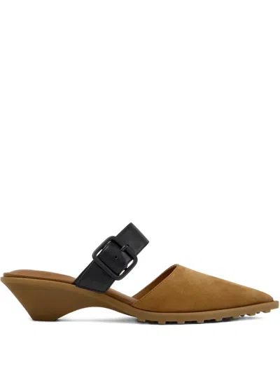 Camper Anita Buckle-detail Mules In Brown