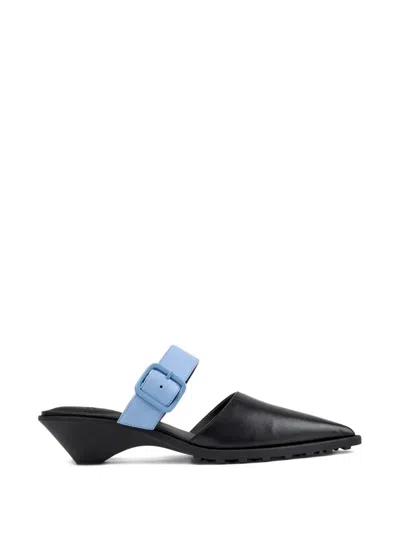 Camper Anita Buckles Mules In Black