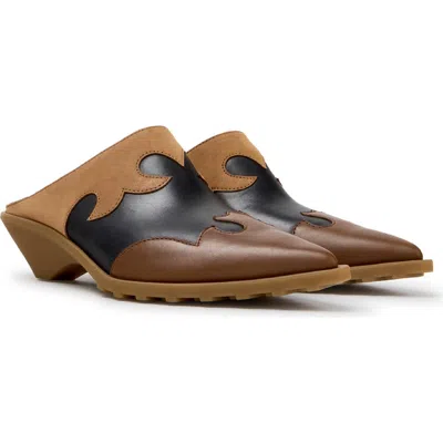 Camper Anita Panelled Leather Mules In Neutral
