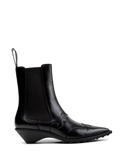 Camper Anita Panelled Leather Ankle Boots In Black