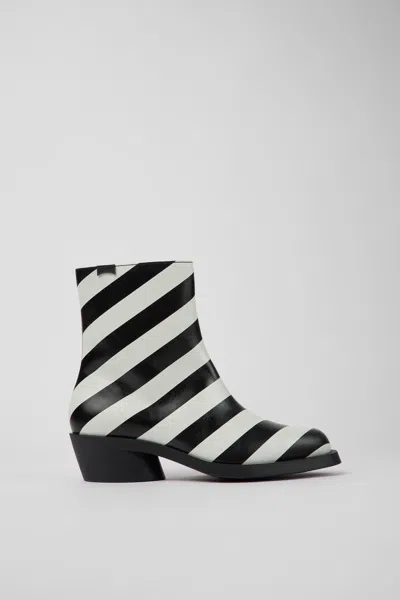 Camper Gestreifte Stiefeletten In Black