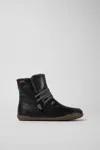 Camper Faux-fur Lined Leather Ankle Boots In Black