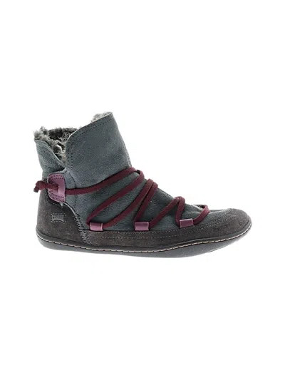Pre-owned Camper Kids' Ankle Boots In Burgundy